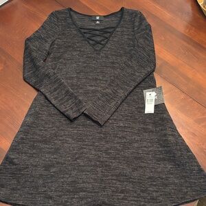 Iz Byer Black and Gray Knit Top